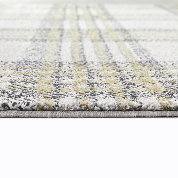 Gracie Oaks Marlyssa Performance Creams, Grays, Gold Rug & Reviews